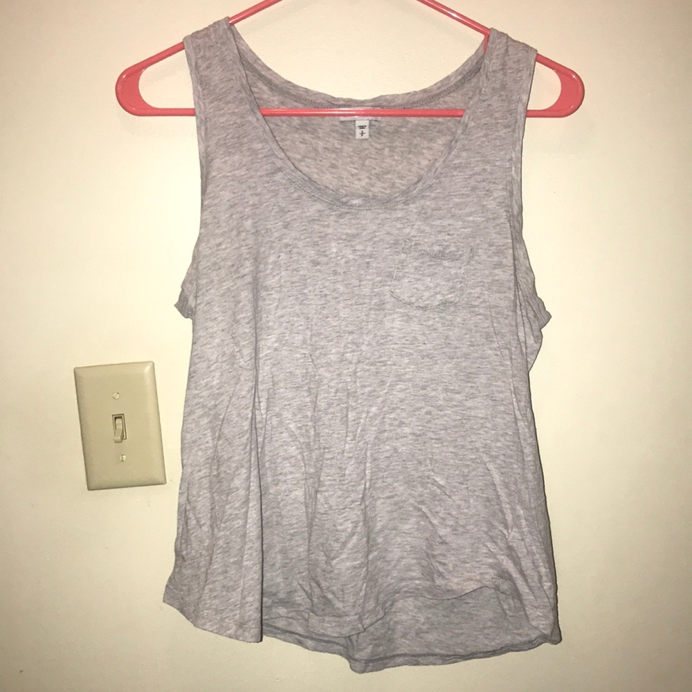 gray soft tank top